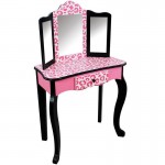 Masuta de toaleta copii cu 3 oglinzi, sertar si scaun ROZ- Vanity Table and Stool  Masuta de toaleta copii cu 3 oglinzi, sertar si scaun ROZ- Vanity Table and Stool
